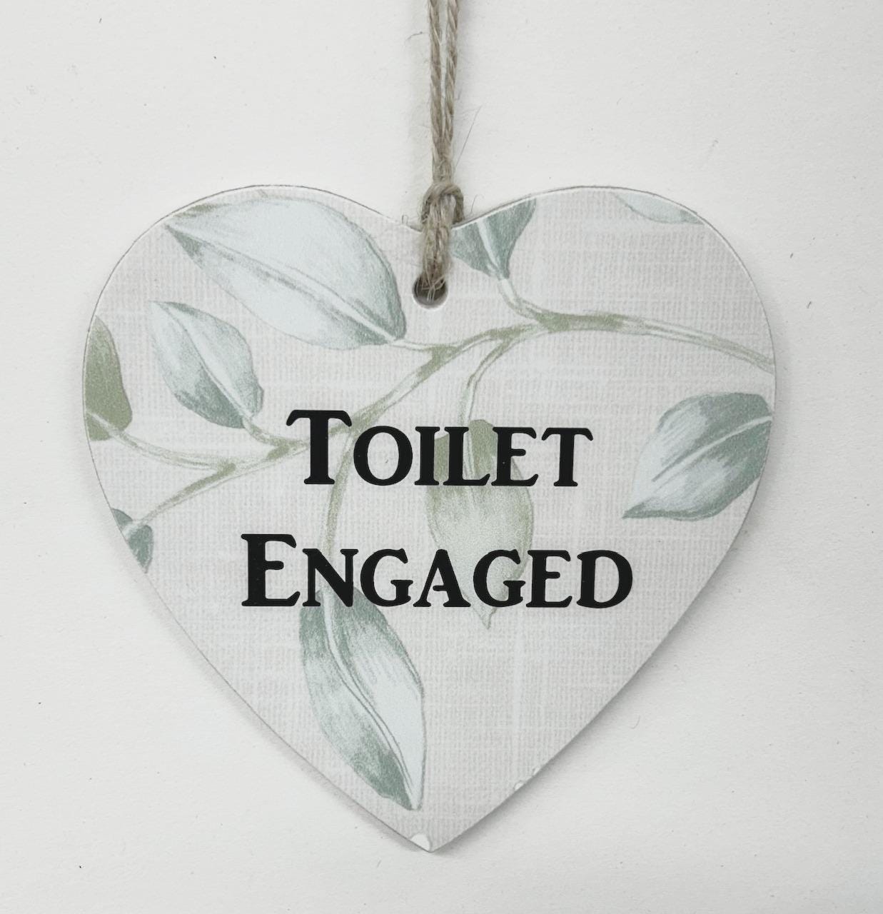 Beautiful Toilet Engaged Vacant Double Sided Door Sign Wooden Plaque
