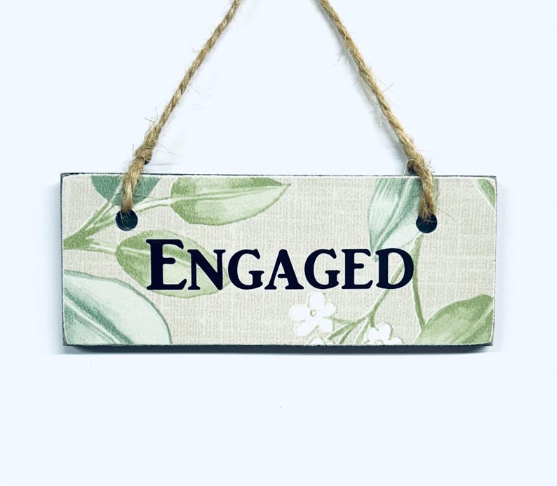 Engaged Sign On String Engaged/vacant Wooden Door Sign: Double Sided Restroom Decor - Etsy