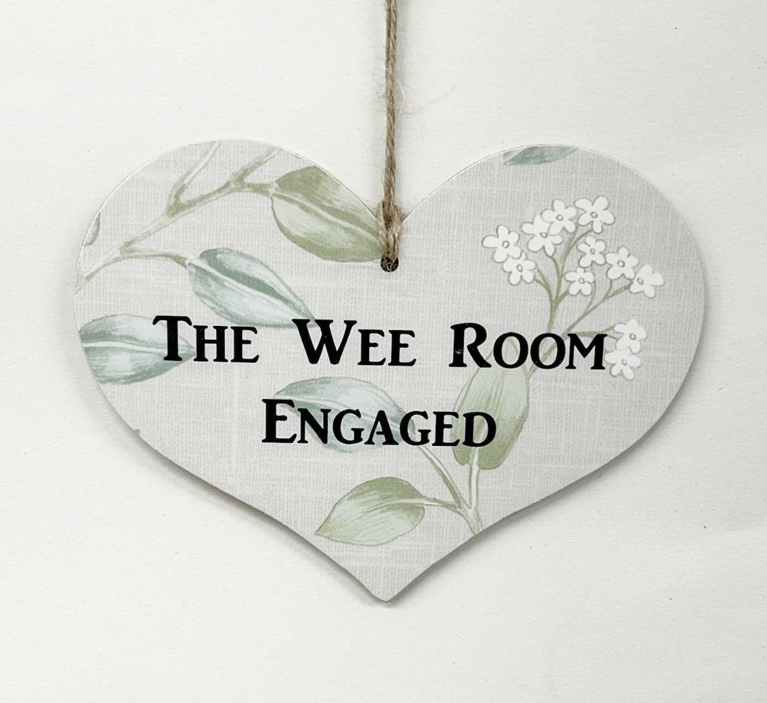 Beautiful Wee Room Engaged Vacant Double Sided Door Sign Wooden Plaque ...