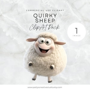 Quirky Whimsical Sheep Watercolor 1 Image Clipart Happy Farm Sheep Watercolor Clipart Funny Sheep Faces Digital Clipart Party Invitation