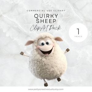 Quirky Whimsical Sheep Watercolor 1 Image Clipart Happy Farm Sheep Watercolor Clipart Funny Sheep Faces Digital Clipart Party Invitation