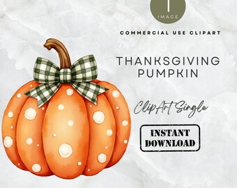 Thanksgiving Pumpkin Clipart 1 Image Clipart Watercolor Autumn Orange Pumpkins Clipart PNG Fall Harvest PNG Wall Art Craft Seasonal Invite