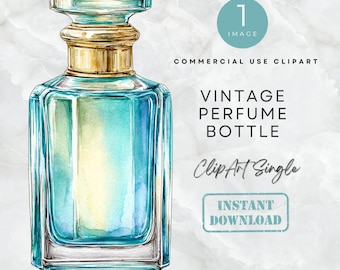 Vintage Perfume Bottle Clipart 1 Image Digital Paper Craft Antique Perfume Bottle Clipart PNG Paper Card Invite Wall Art DIY Craft Supplies