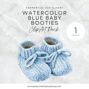 Chaussons bébé bleu 1 Image Clipart bleu nouveau-né chaussure bébé aquarelle Clipart bleu Baby shower invitation chambre d'enfant Clipart faire-part de naissance