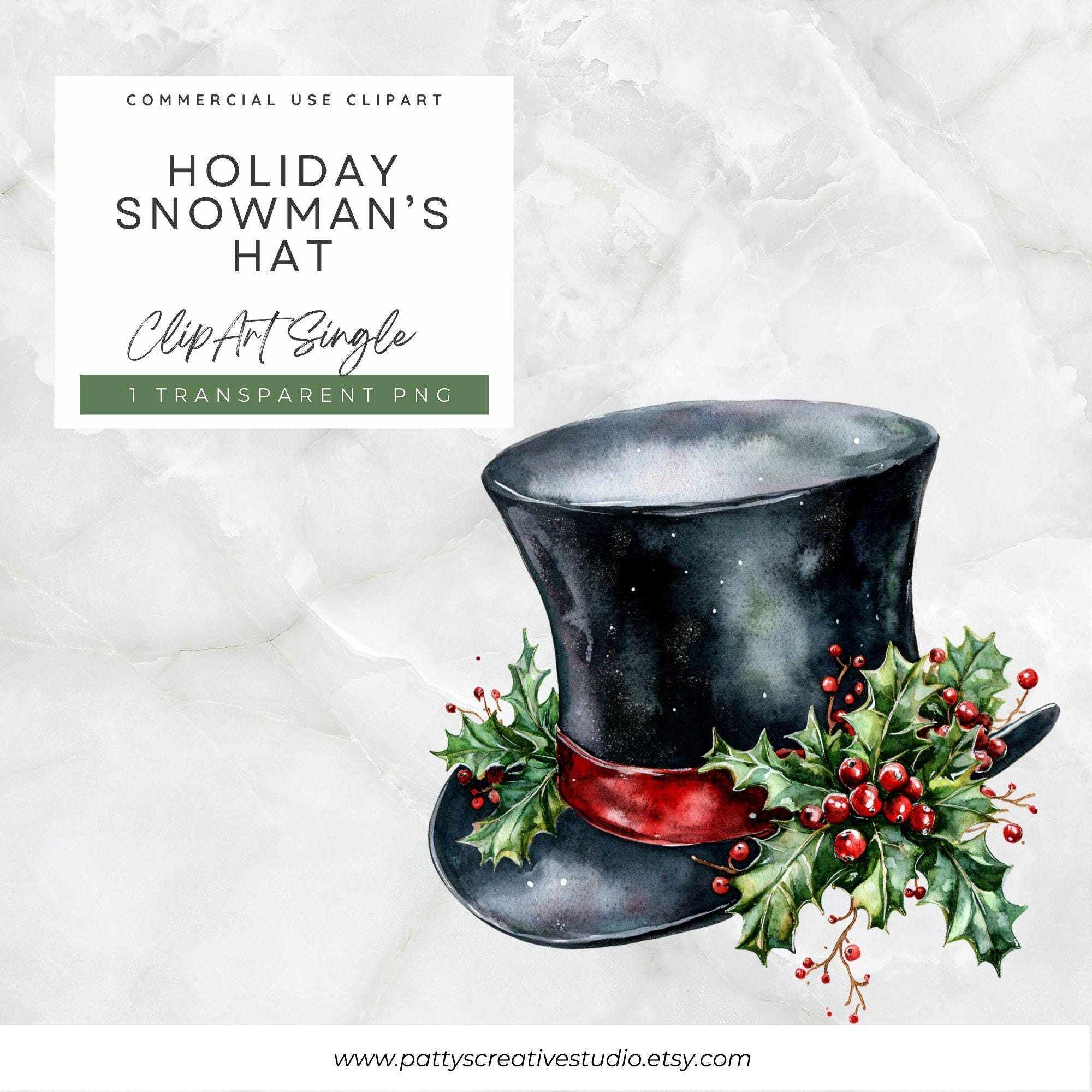 Snowman Hat Clipart Christmas PNG Digital Download Cute Snowman Hat ...