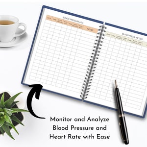 Simple Blood Pressure Tracker BP Log Blood Pressure Chart Daily Medical Tracker Daily Health Monitoring High Blood Pressure Hypertension Log