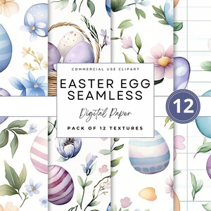 Easter Egg Seamless Background Digital Paper Pattern Egg Floral Designs Art Printable Scrapbook Texture Digital Paper Craft Scrapbooking DIY