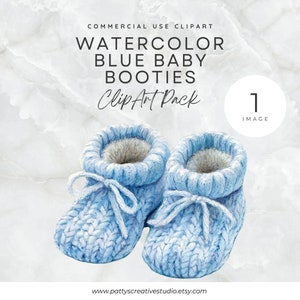 Chaussons bébé bleu 1 Image Clipart bleu nouveau-né chaussure bébé aquarelle Clipart bleu Baby shower invitation chambre d'enfant Clipart faire-part de naissance
