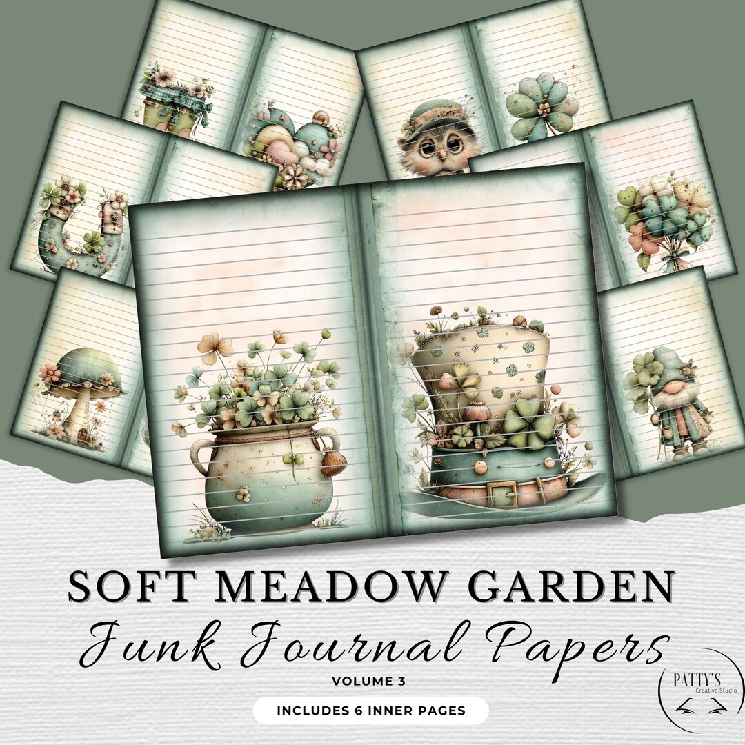Junk Journal Pattern Pages Printable, Cottage Garden Subtle Plaid and ...