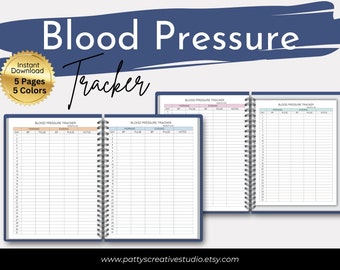 Blood Pressure Tracker BP Log Blood Pressure Chart Daily Medical Tracker Daily Health Monitoring High Blood Pressure Hypertension Log