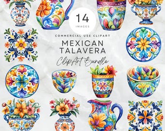 Mexican Talavera Clipart Set Beautiful Mosaic Designs Bundle Vibrant Mexican Art Home Deco ClipArt Talavera Pattern Wall Art Invite Crafts