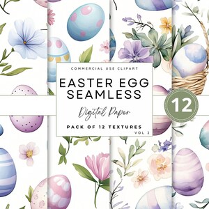 Easter Egg Seamless Digital Paper Pattern Background Egg Floral Designs Art Printable Gift Wrap Texture Digital Paper Craft Scrapbooking DIY