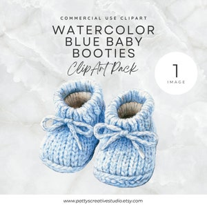 Chaussons bébé bleu 1 Image Clipart bleu nouveau-né chaussure bébé aquarelle Clipart bleu Baby shower invitation chambre d'enfant Clipart faire-part de naissance