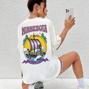 Vintage Minnesota Football T-Shirt für Minnesota Fan Geschenk Minnesota Oversized Shirt, Weiß Unisex