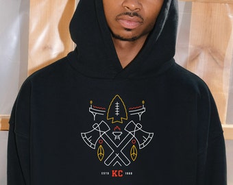Sudadera con capucha de fútbol de Kansas City para idea de regalo de fanático para fanático de Kansas City Sudadera con capucha vintage para el día del juego Sudadera con capucha para amante del fútbol