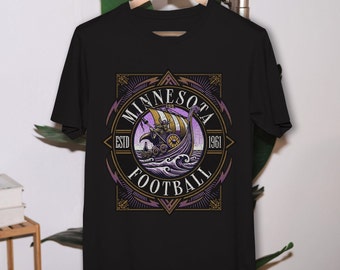 Vintage Minnesota voetbal T-shirt voor fan Minnesota Vintage tshirt oversized Minnesota Nordic voetbalshirt, zwart unisex