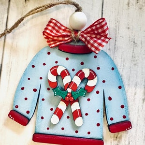 Candy Cane Sweater Ornament