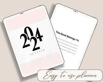 2024 Planner, Wekelijkse Maandelijkse Planner, Jaarlijkse Agenda Organisator, Spiraalgebonden Planner, Flexibele Cover, Eenvoudig Ontwerp, Zakformaat Planner