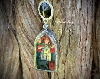 Witchy Dome Necklace Halloween Witch  Pendant  Lorelie Kay Designs