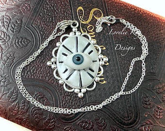 Blue Evil Eye Necklace Brown Eye Silver Pendant Lorelie Kay Original