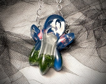 Resin Ghost  Necklace Halloween Fun Novelty Pendant Lorelie Kay Original
