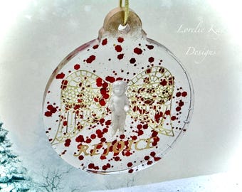 Rejoice Frozen Charlotte Angel  Ornament Resin Winter Theme Christmas Tree Ornament Lorelie Kay Original