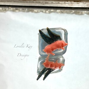 When Pigs Fly Ring Tiny Flying Pig Resin Ring Lorelie Kay Original