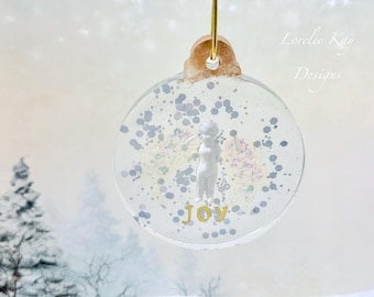 Joy Frozen Charlotte Angel  Ornament Resin Winter Theme Christmas Tree Ornament Lorelie Kay Original