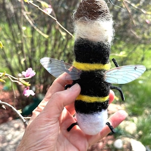 Bumble Bee Ornament Needle Felted Doll Anthropomorphic Girl Bee Lorelie Kay Original image 4