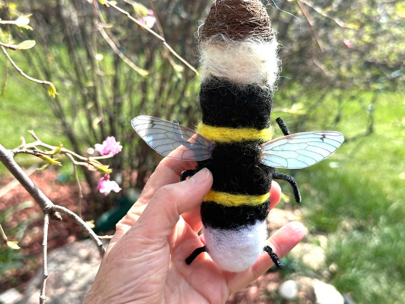 Bumble Bee Ornament Needle Felted Doll Anthropomorphic Girl Bee Lorelie Kay Original image 4