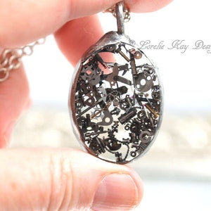 Peices Steampunk Necklace Soldered Resin Watch Parts Pendant Lorelie Kay Original
