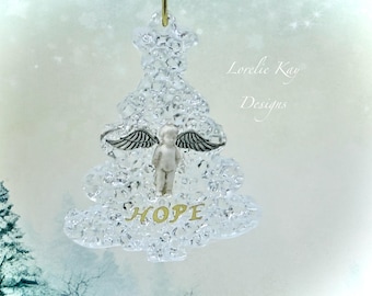 Hope Frozen Charlotte Angel  Ornament Resin Winter Theme Christmas Tree Ornament Lorelie Kay Original