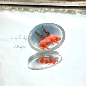 When Pigs Fly Ring Tiny Flying Pig Resin Ring Lorelie Kay Original
