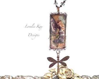 Dragonfly  Fairy Necklace Sweet Faerie Butterfly Pendant Lorelie Kay Designs