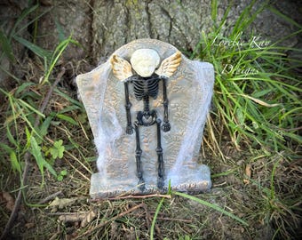 Dear Charlotte Miniature Tombstone Halloween Decoration Cemetery Graveyard Cemetery Scene Lorelie Kay Original