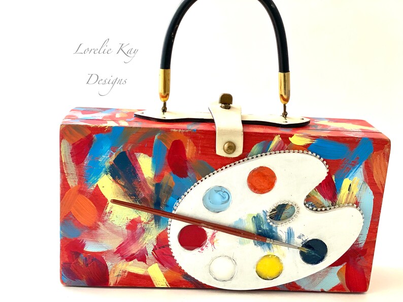 The Artist Handbag Painters Palette Upcycled Box Purse Art Etsy