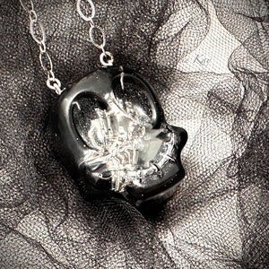 Resin Skull  Necklace Halloween Fun Novelty Pendant Lorelie Kay Original