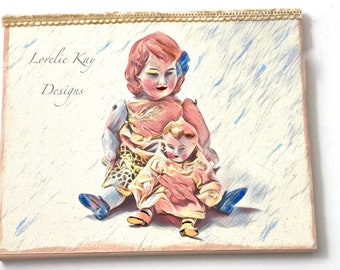 A Doll And Her Doll Art Painting Doll With Doll On Canvas Mixed Media Canvas Picture Set Lorelie Kay Original