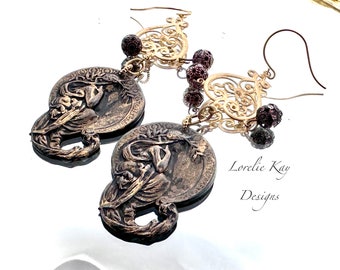 The Goddess  Earrings Lightweight Elegant Art Nouveau Style Woman  Lorelie Kay Original