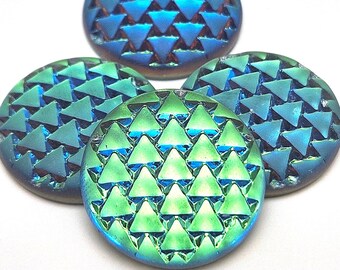 Matte Green Sphinx Blue German Glass Dragon Scales Cabochon Cab 18mm Mermaid Glacier Royal Teal Ocean Fish Snake Neon Bright Lime Frosted