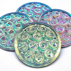 EINE Vitrail Light AB Glaswurm Cabochon Cabochon Pastell Regenbogen Pink Gold Fisch Schlange Locken Schnur filgrane Wolle Blau Grün Leuchtend