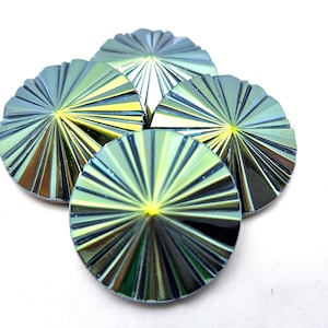 Golden Sahara Duits glas Big Top Puntige Cabachon Cab 26mm Jet Gold Metallic Circus Gestreepte Knop Neon Bright Chartreuse Lime Bronze