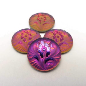 EINE (1) Pressglas Brokat Cabochon Cabochon Cabochon Rosa Volcano Seltene Individuell Beschichtete 18 mm Metallic Matt Fuchsia Pink Rot Schimmer Blumenmünze