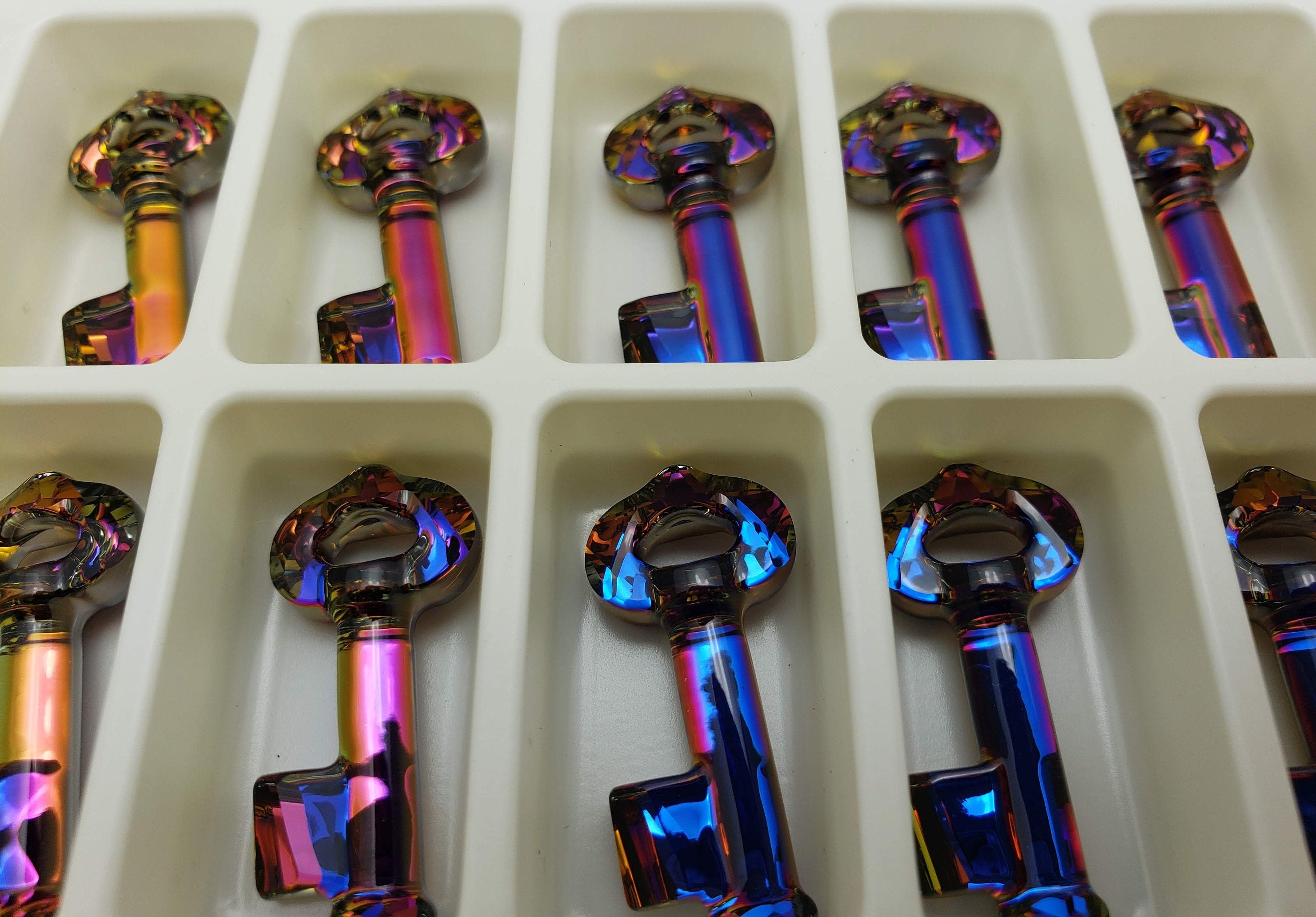 ONE Swarovski Crystal Key Pendant 6919 Bermuda Blue Rare Etsy