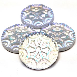 UN cristal prensado flor de nieve brújula rosa cabujón cabina Aurora Borealis AB Boreale raro personalizado recubierto 18 mm metálico brillo copo de nieve moneda