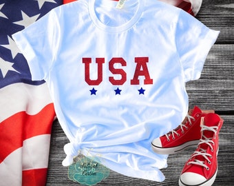 USA Shirt, 4th of July Shirt, Memorial Day Shirt, Patriotic Shirt, USA Shirt, Women Fourth of July Shirt, Adult Tshirt