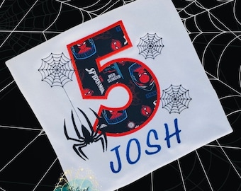 Boy Spider Birthday Shirt, Superhero Birthday Shirt, Spider Shirt, Boy Birthday Shirt