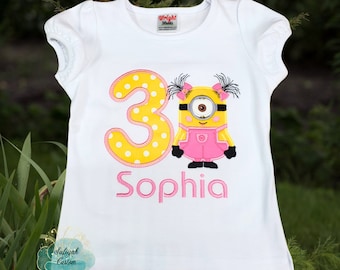 Girl Birthday Shirt, Embroidered Birthday Shirt, Custom Birthday Shirt