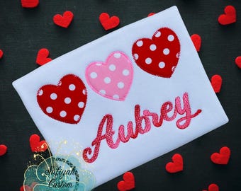 Girls Valentines Shirt, Valentines Day Shirt, Girl Hearts Shirt, Valentine Embroidered Shirt