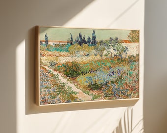 Vincent van gogh canvas print, Garden at Arles canvas wall art, framed or unframed, Ship from UK/US/EU